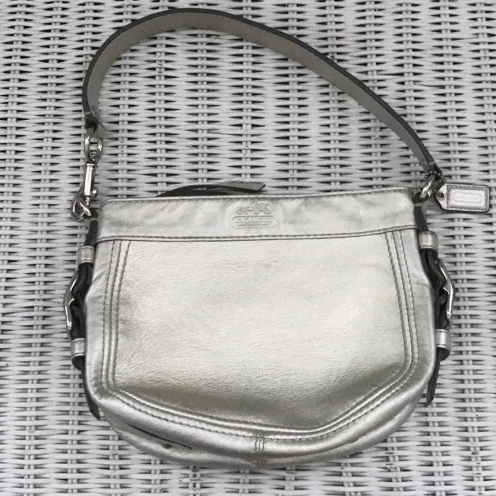 COACH Metallic Silver mini bag